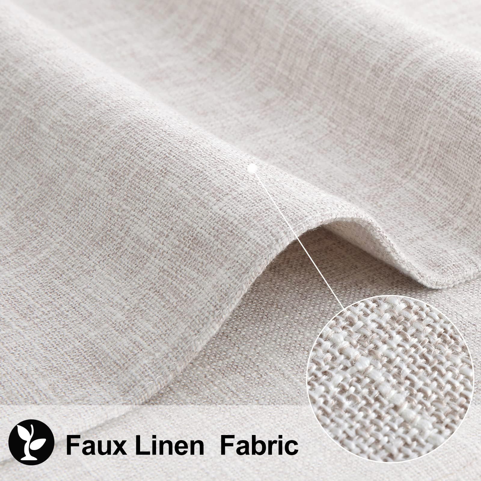 homing Faux Cotton Linen Placemats Set of 8, Cloth Washable Farmhouse Dining Table Mats for Indoors & Outdoors, Easy to Clean, Neutral Beige, 13 x 19 Inch