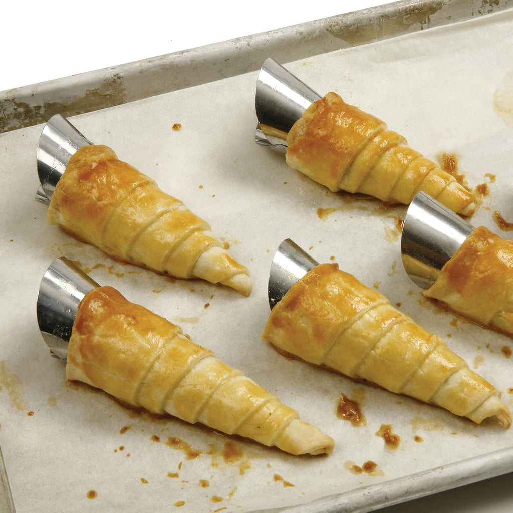 Norpro Stainless Steel Cream Horn Molds - Set of 6 Durable Baking Tools for Perfect Pastries