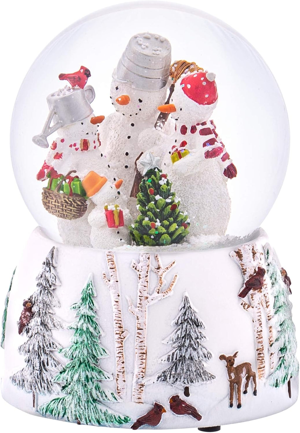 Roman Snowman Family Glitterdome - 5.75" Wind-Up Musical Snow Globe | Holiday Decor