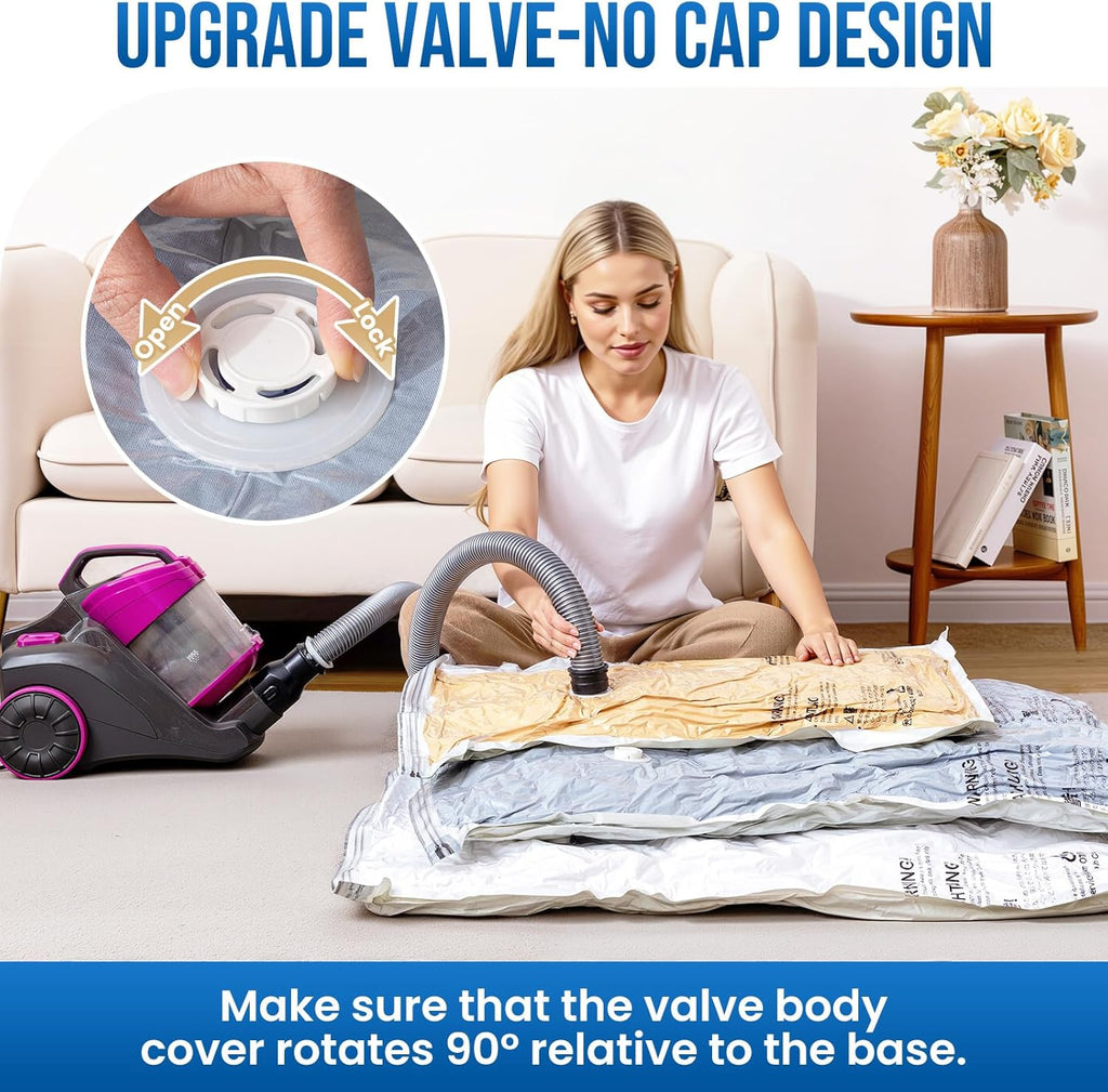TAILI Jumbo Vacuum Storage Bags - 8 Pack for Comforters & Blankets | Space-Saving 40x31 Inch Bags