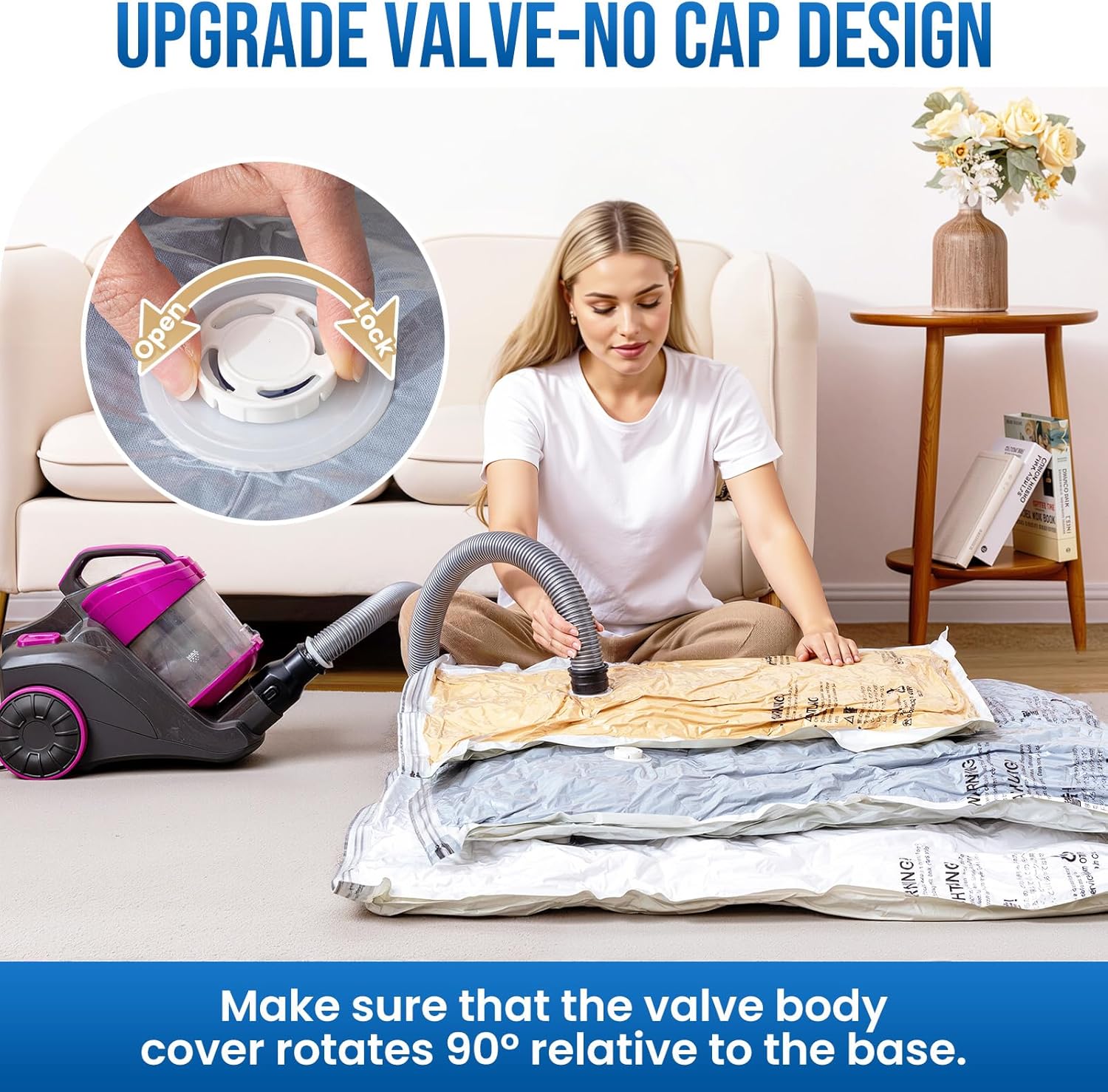 TAILI Jumbo Vacuum Storage Bags - 8 Pack for Comforters & Blankets | Space-Saving 40x31 Inch Bags