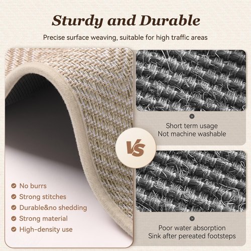 AMOAMI Kitchen Rugs and Mats, Non Slip Washable Kitchen Mats for Floor, Absorbent Quick Dry Kitchen Runner for in Front of Sink，Kitchen Rugs Sets of 2, 20"*32"+20"*47", Beige
