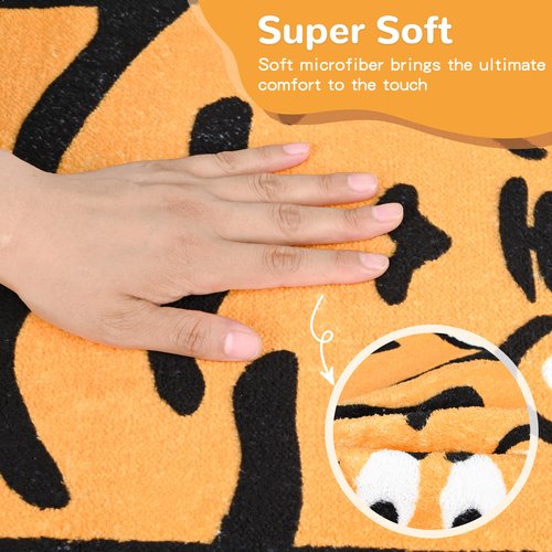 Area Rugs for Bedroom 1.3' X 3.9', Washable Cat Irregular Shaped Rug Cute Carpet Kid Funny Cartoon Rugs, Room Decor Cat Dog Shaped Pet and Children Entryway Rug (Tiger Skin)
