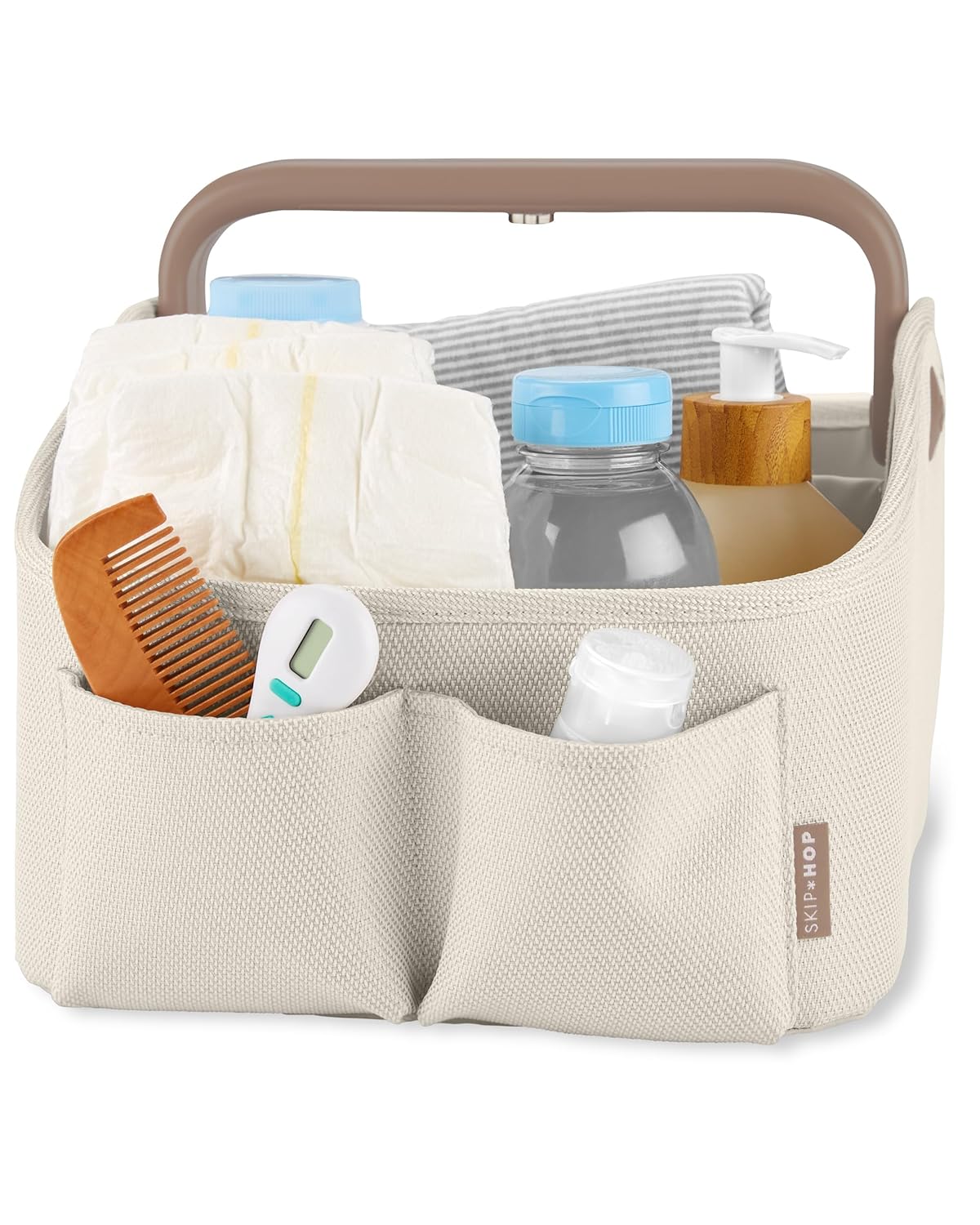 Skip Hop Diaper Caddy Organizer - Touch Sensor Night Light for Nursery | Oat Color