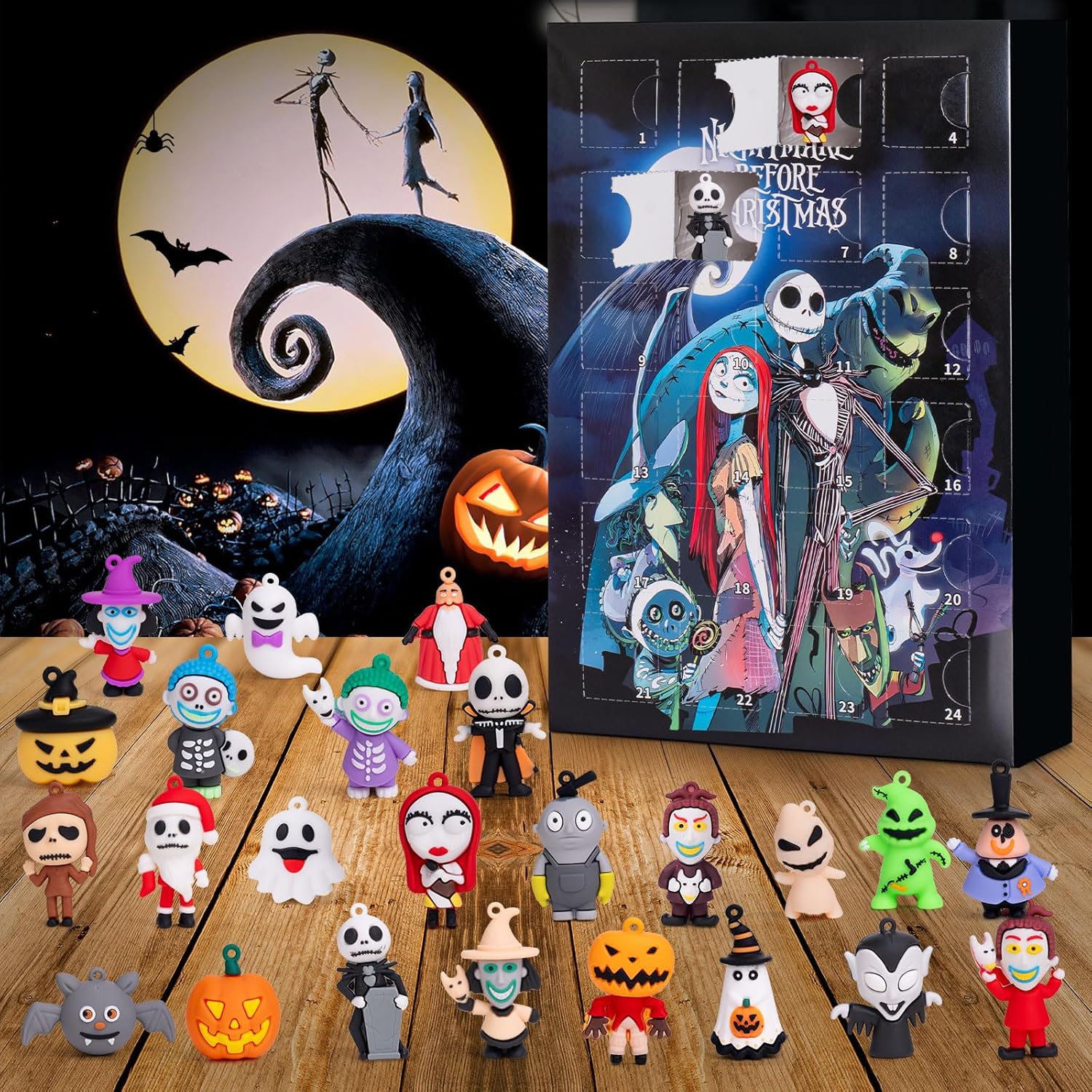 Nightmare Before Christmas Advent Calendar 2025 - 24 Collectible Ornaments for Kids & Adults