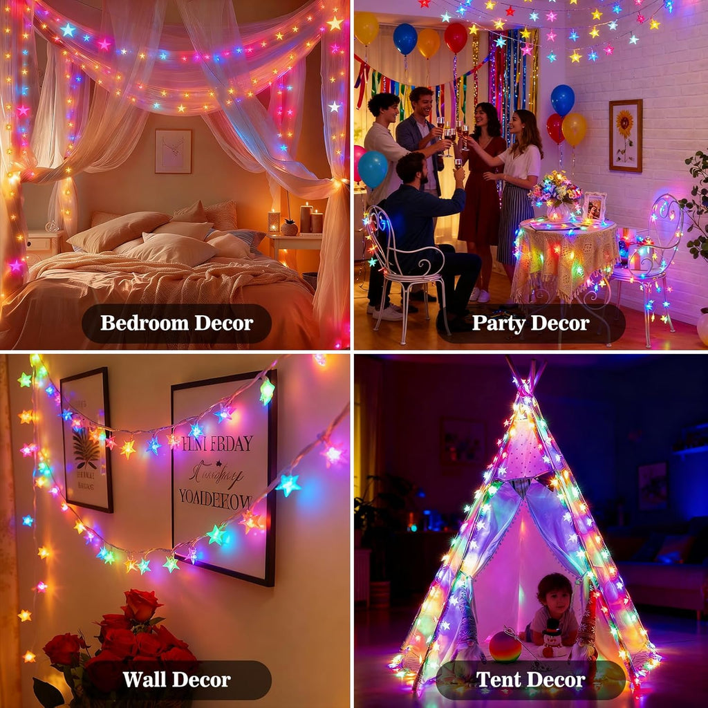 Star String Lights - 33ft 100 LED Waterproof Fairy Lights | 8 Modes for Indoor/Outdoor Decor