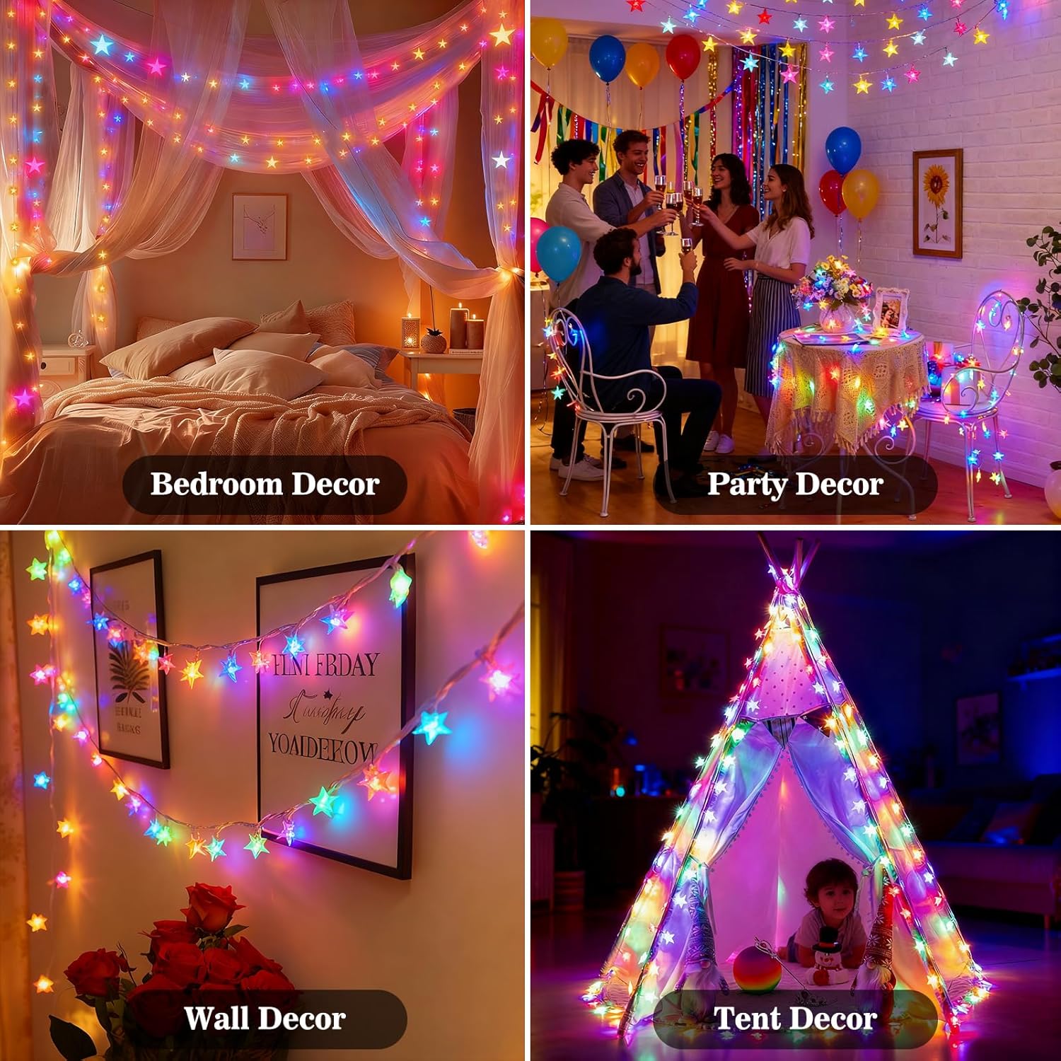 Star String Lights - 33ft 100 LED Waterproof Fairy Lights | 8 Modes for Indoor/Outdoor Decor