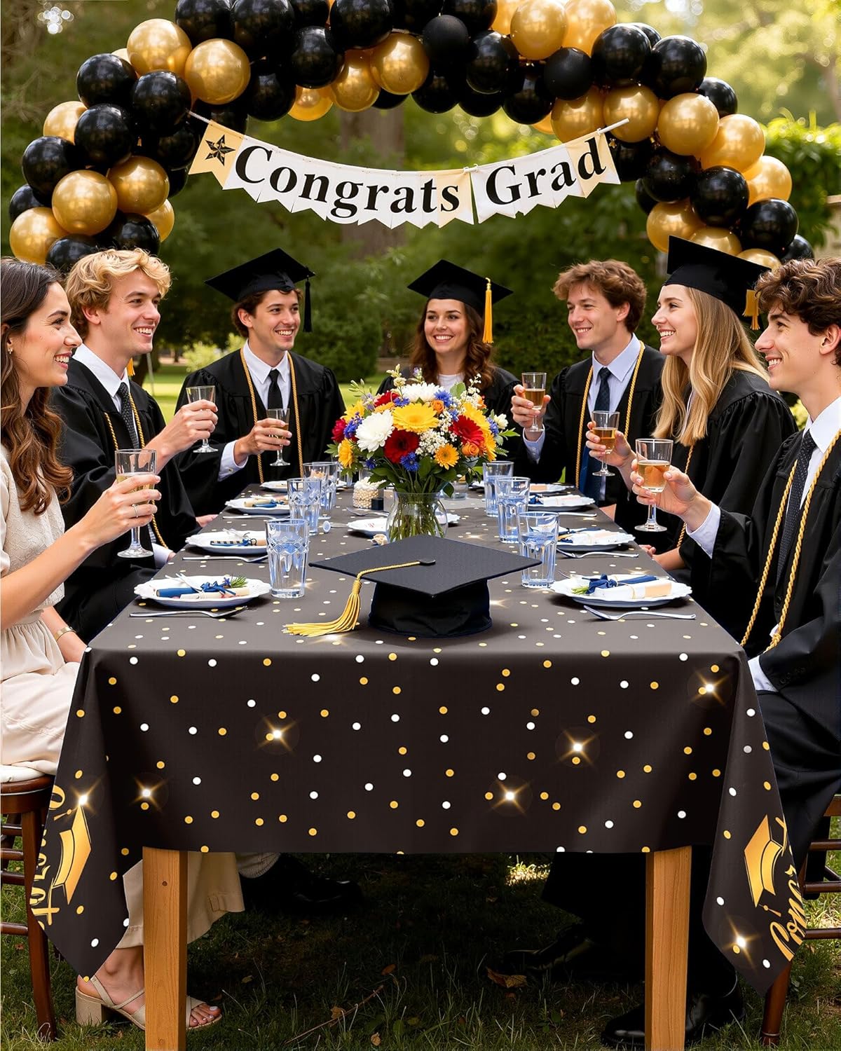 Pureegg Graduation Tablecloths - Disposable Blue Rectangle Covers | 54 x 108 Inch | 10 Pack for Class of 2026