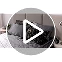 EXQ Home Satin Pillowcase Set - Queen 20x30 Black Sun Print, 2 Pack
