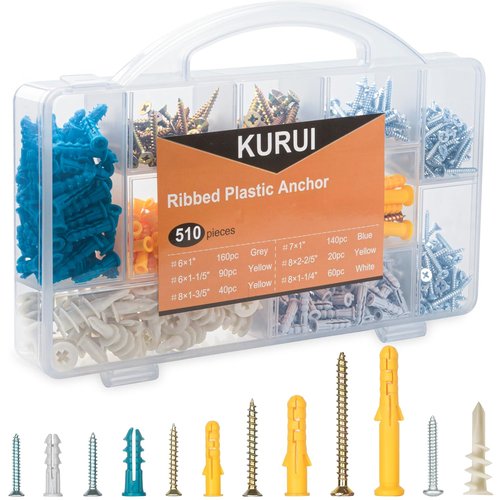 KURUI 510-Piece Wall Hanging Kit - Versatile Picture Hangers with Anchors & Screws for Art & Frames