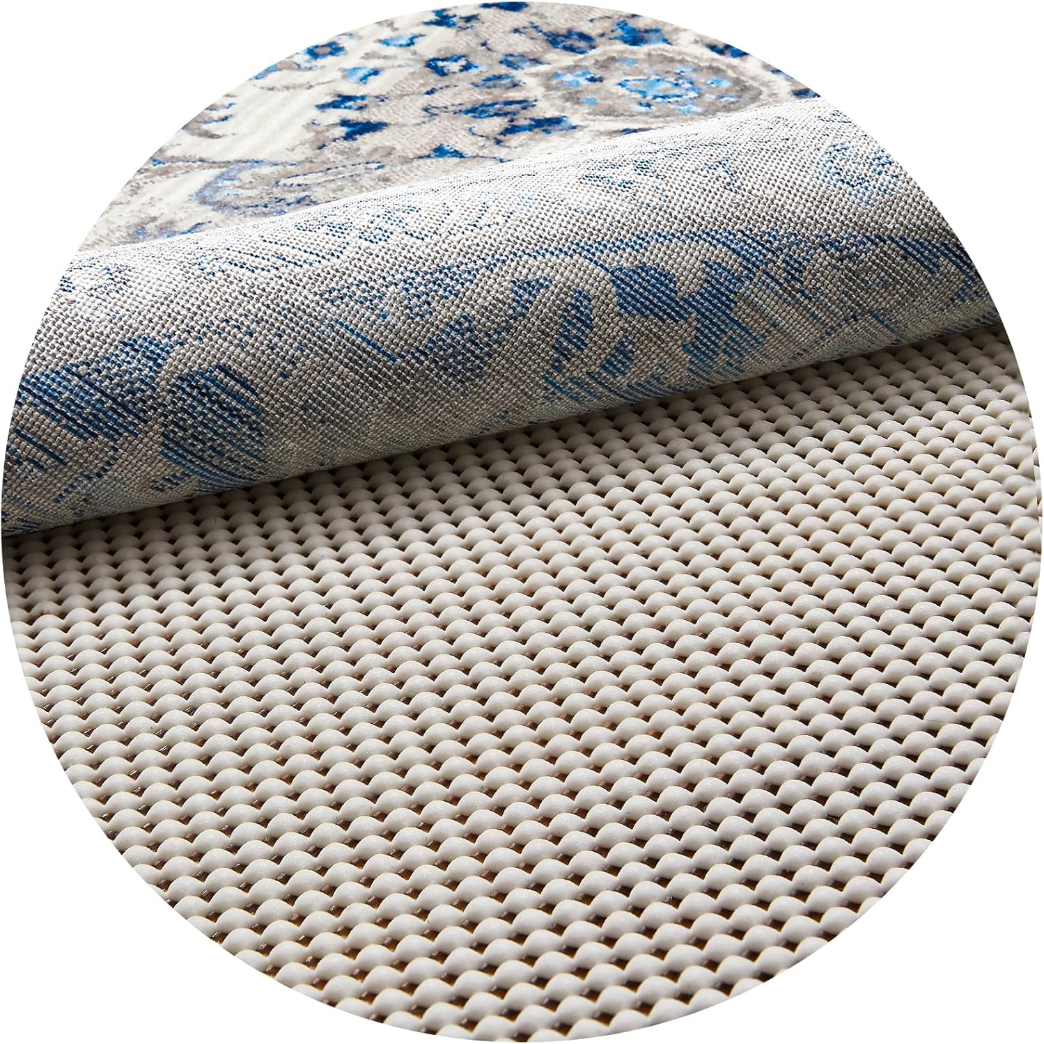 Veken Round Rug Pad Gripper - Non-Slip Circle Mat for Hardwood & Tile Floors | 2x2 Ft Anti-Skid Design