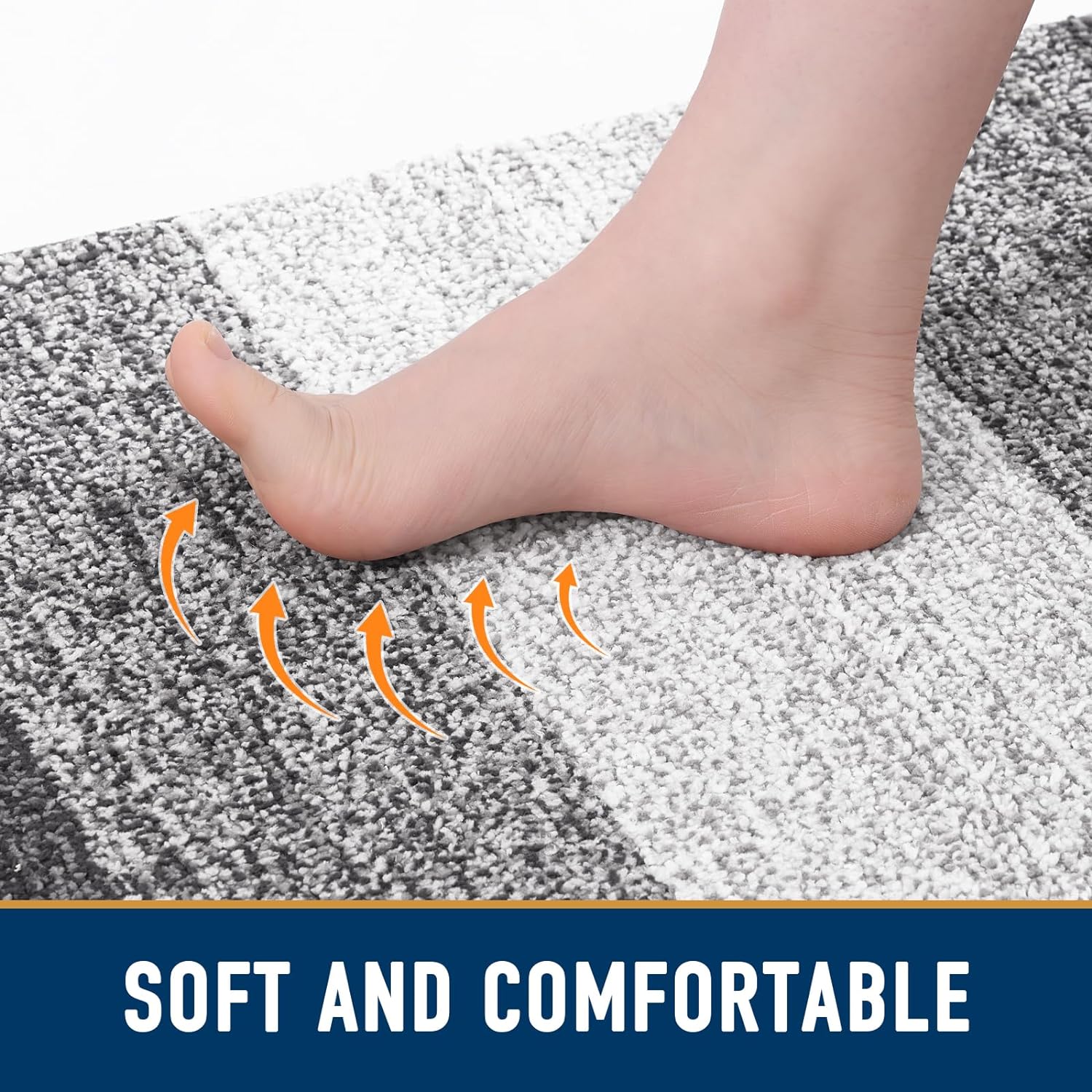 Smiry Dog Door Mat - Absorbent Indoor Outdoor Mat for Muddy Paws | Non-Slip, Low-Profile Design (30x20 Inches, Grey Striped)