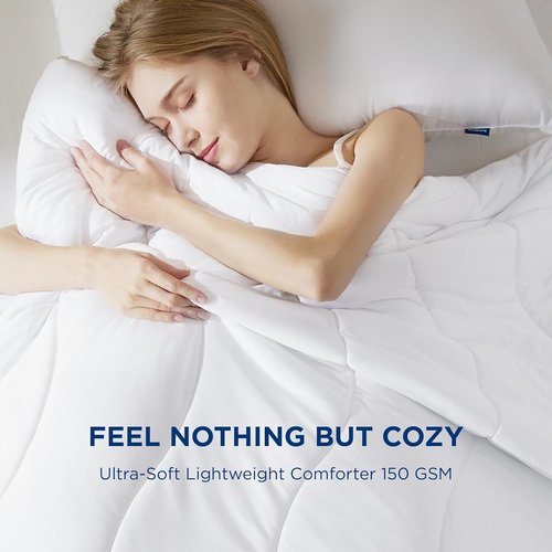 Bedsure Queen Duvet Insert - Ultra Soft Lightweight Down Alternative Comforter | Machine Washable White, 88x88 Inches