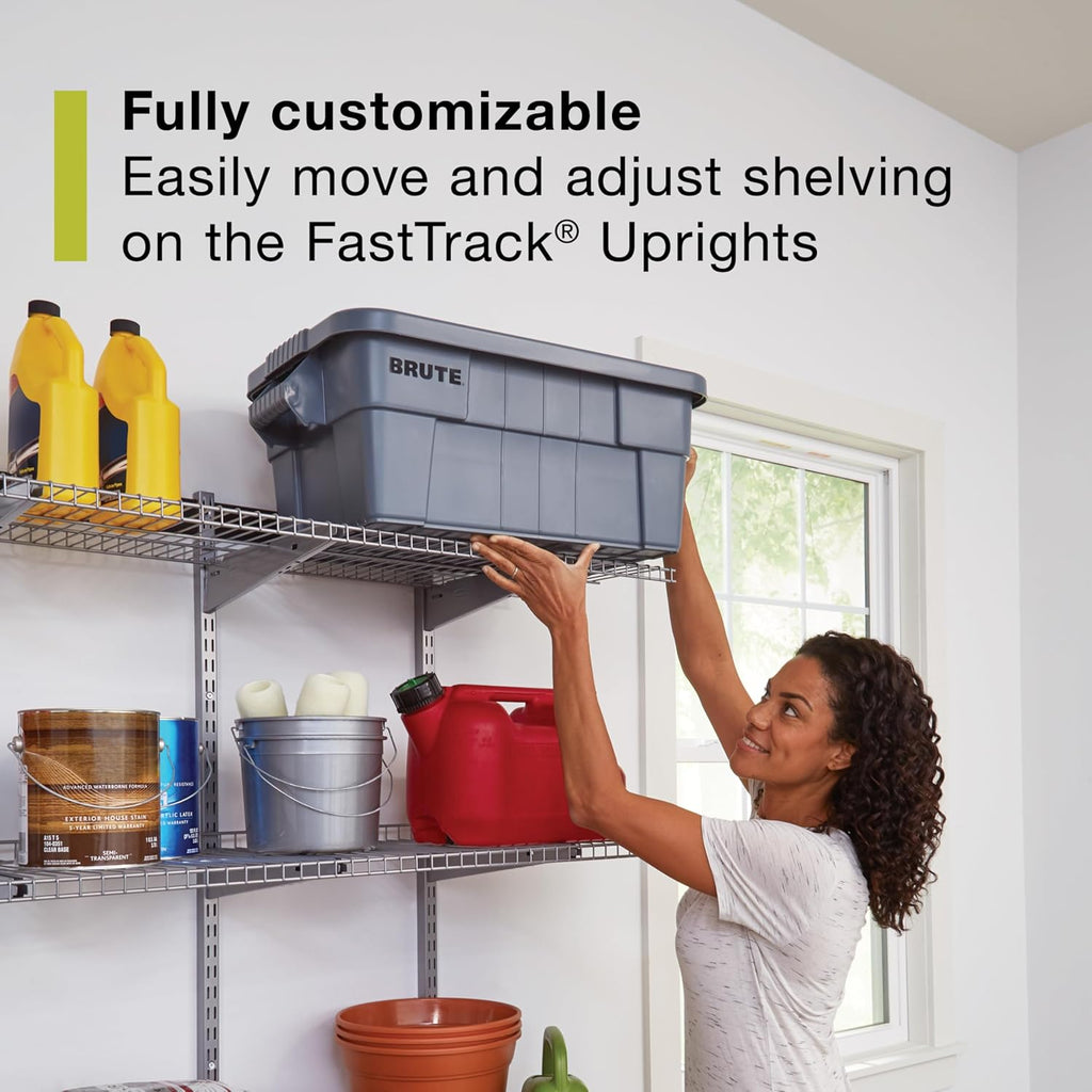 Rubbermaid Fasttrack Rail Storage - 3-Shelf Kit for Home & Garage Organization | 36"x12", 350 lbs Capacity
