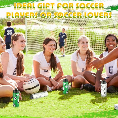Skybooly 24 Pcs Soccer Water Bottle Bulk 20 oz Sports Ball Cup Accessories Reusable Squeeze Water Bottle for Sports Party Favor Players Lovers Team Gifts Gym Bike Cage