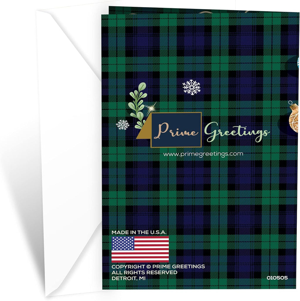 Prime Greetings Christmas Card for Brother - Eco-Friendly Thick Card Stock | 5in x 7.75in with Premium Envelope