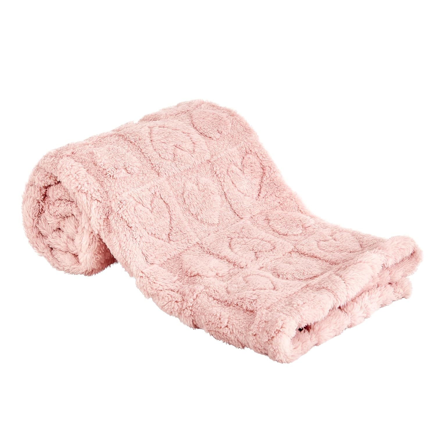 Yurhap Fleece Baby Blanket - Ultra Soft Heart Checkered Design for Girls & Boys | 30” x 40” Light Pink