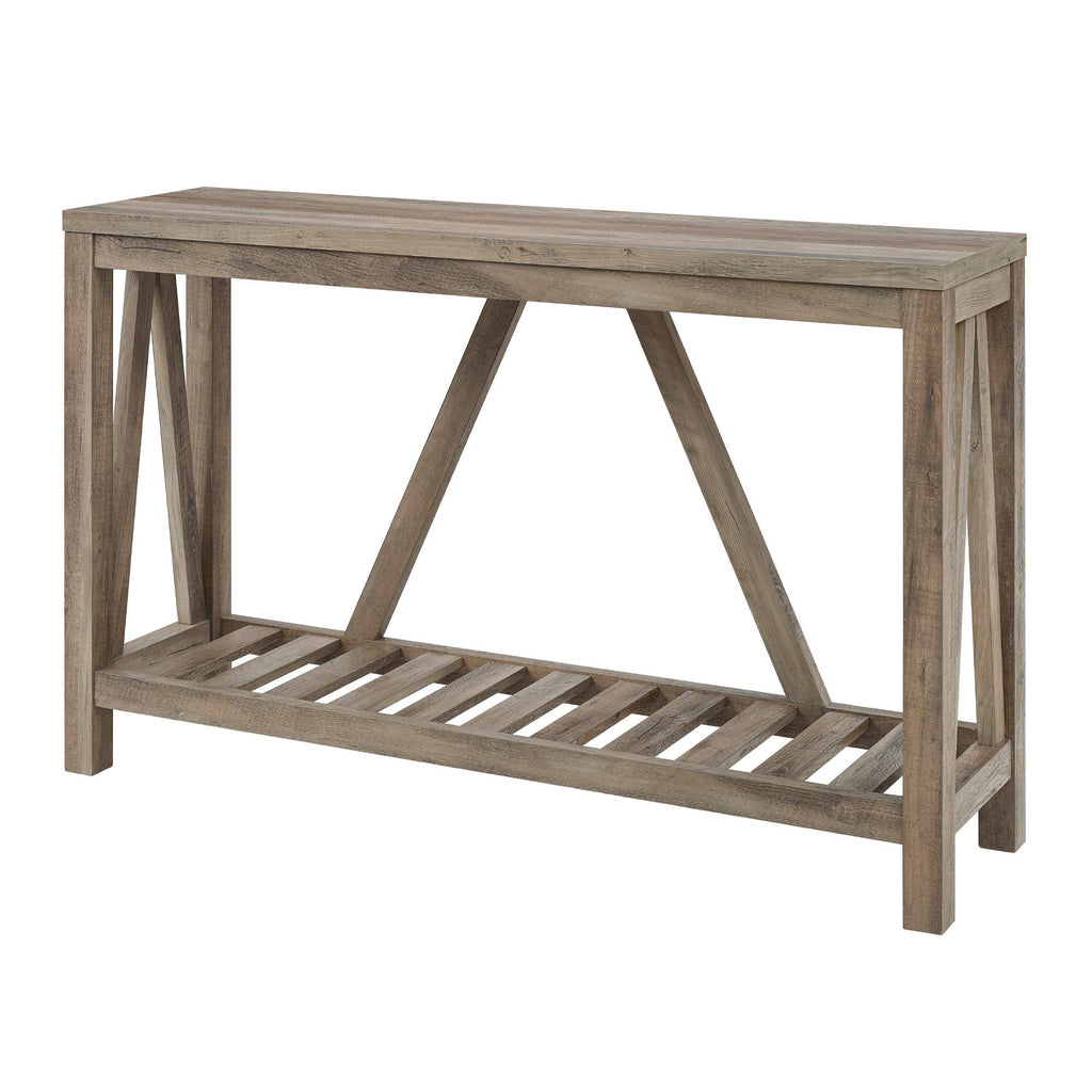 Walker Edison Modern Farmhouse Accent Entryway Table Entry Table Living Room End Table, 52 Inch, Grey Wash