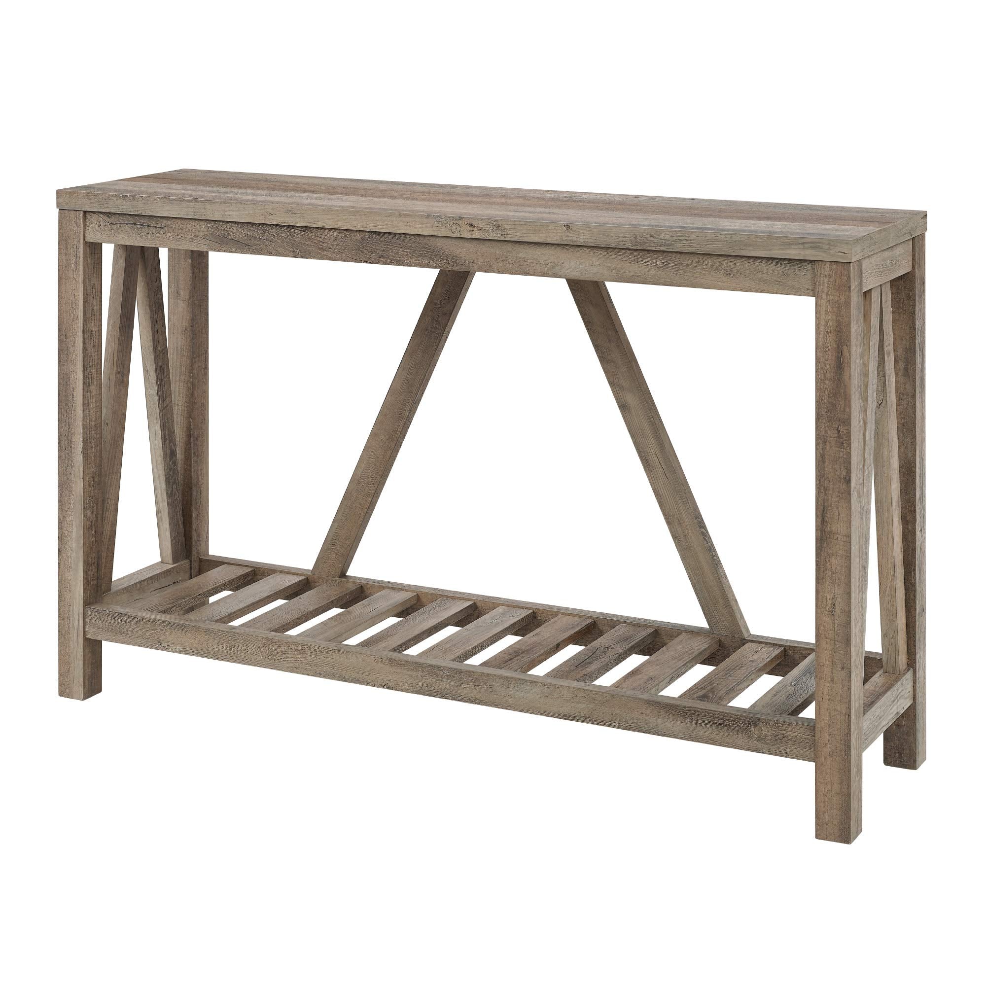 Walker Edison Modern Farmhouse Accent Entryway Table Entry Table Living Room End Table, 52 Inch, Grey Wash