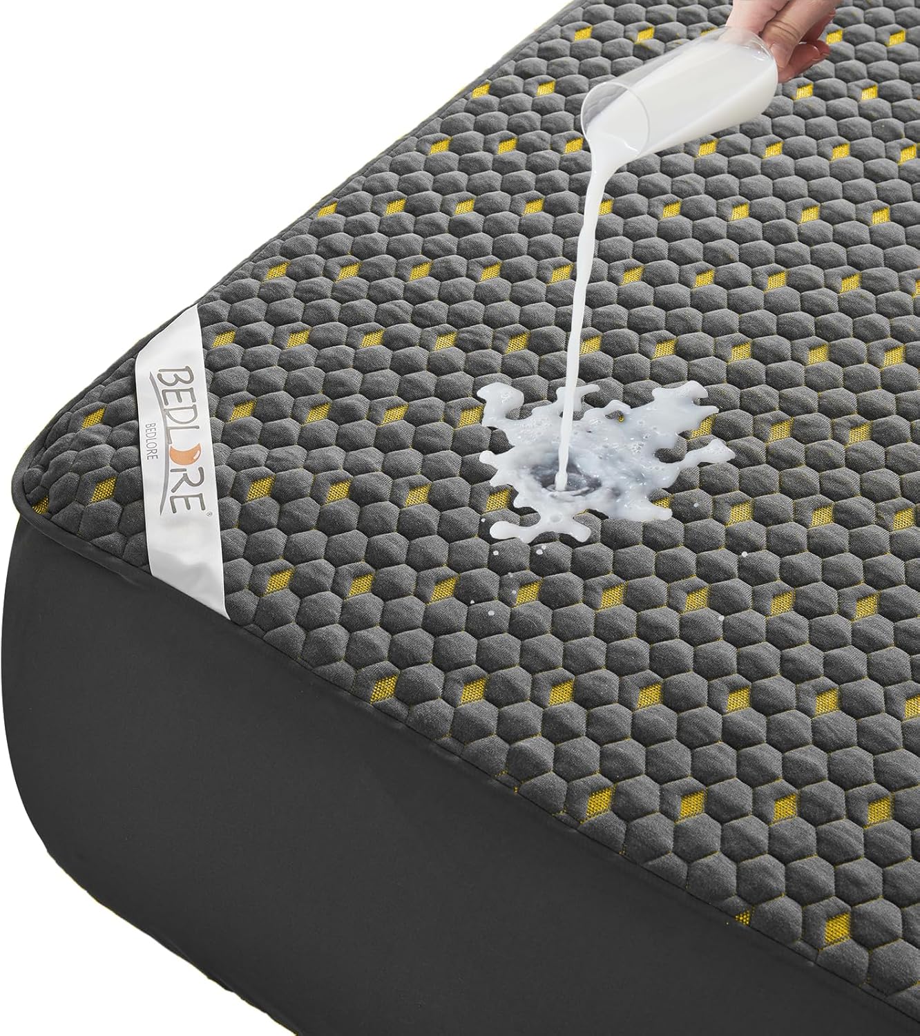 Skiennix Waterproof Mattress Protector - Breathable Queen Size Fitted Pad | Noiseless & Washable, Carbon Gray