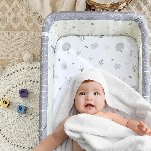 Angelbliss Bassinet Sheets - Ultra Soft & Skin-Friendly 33"x20" Fitted Sheets | 4 Pack for Boys & Girls
