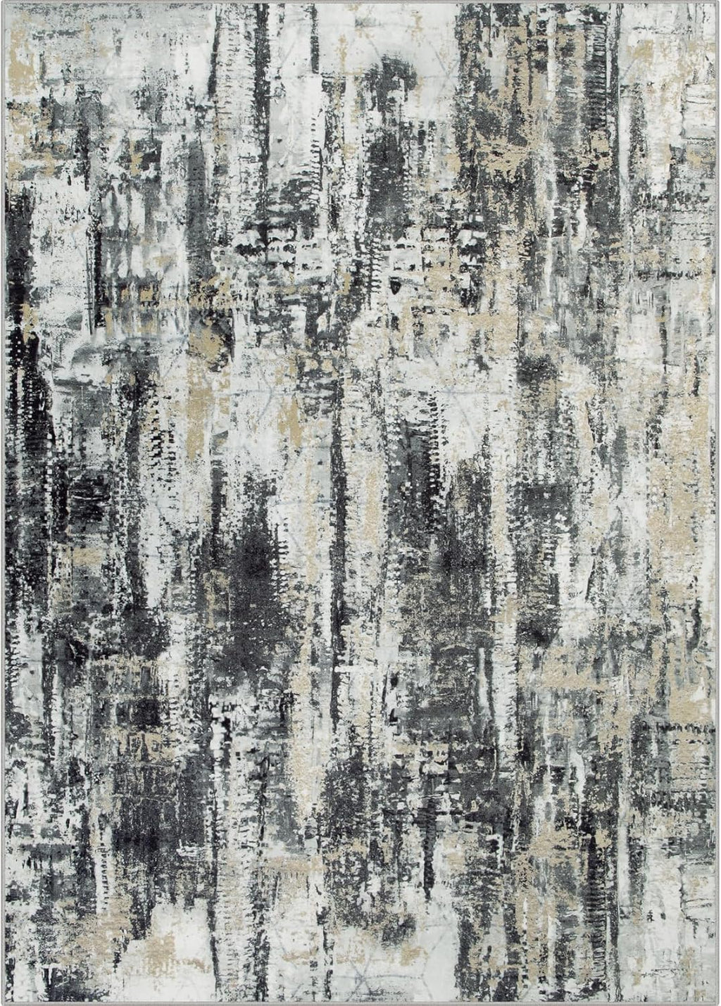 Skiennix 8x10 Area Rug - Washable Modern Abstract Design | Soft Anti-Skid Carpet for Living Room & Bedroom