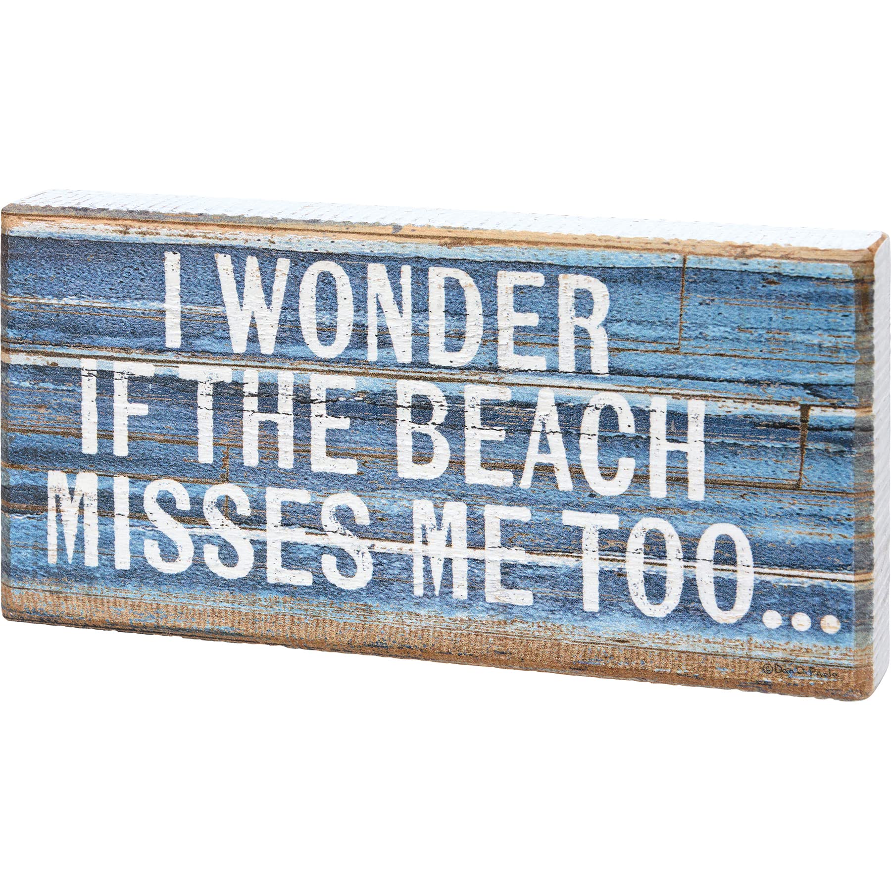 Primitives by Kathy Home Décor Sign - I Wonder if the Beach Misses Me Too Block Sign