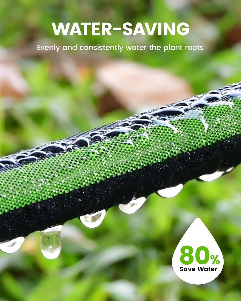 RAINPOINT Soaker Hose - 25FT Leakproof Flat Drip Hose | 80% Water-Saving for Gardens & Vegetables
