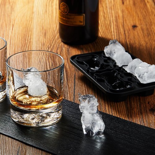 ACOOKEE 3D Highland Cow Ice Cube Tray Fun Shapes, Novelty Highland Cow Gifts, Holiday Stocking Stuffers for Men Women, Cute Highland Cattle Ice Mold for Whiskey,Cocktail,Bourbon