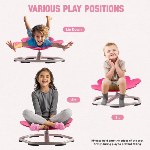 ROBOTIME Kids Sensory Swivel Chair, Autism Spinning Chair for Kids Sensory with Non-Slip Design, Training Body Coordination, No Assembly (Pink)