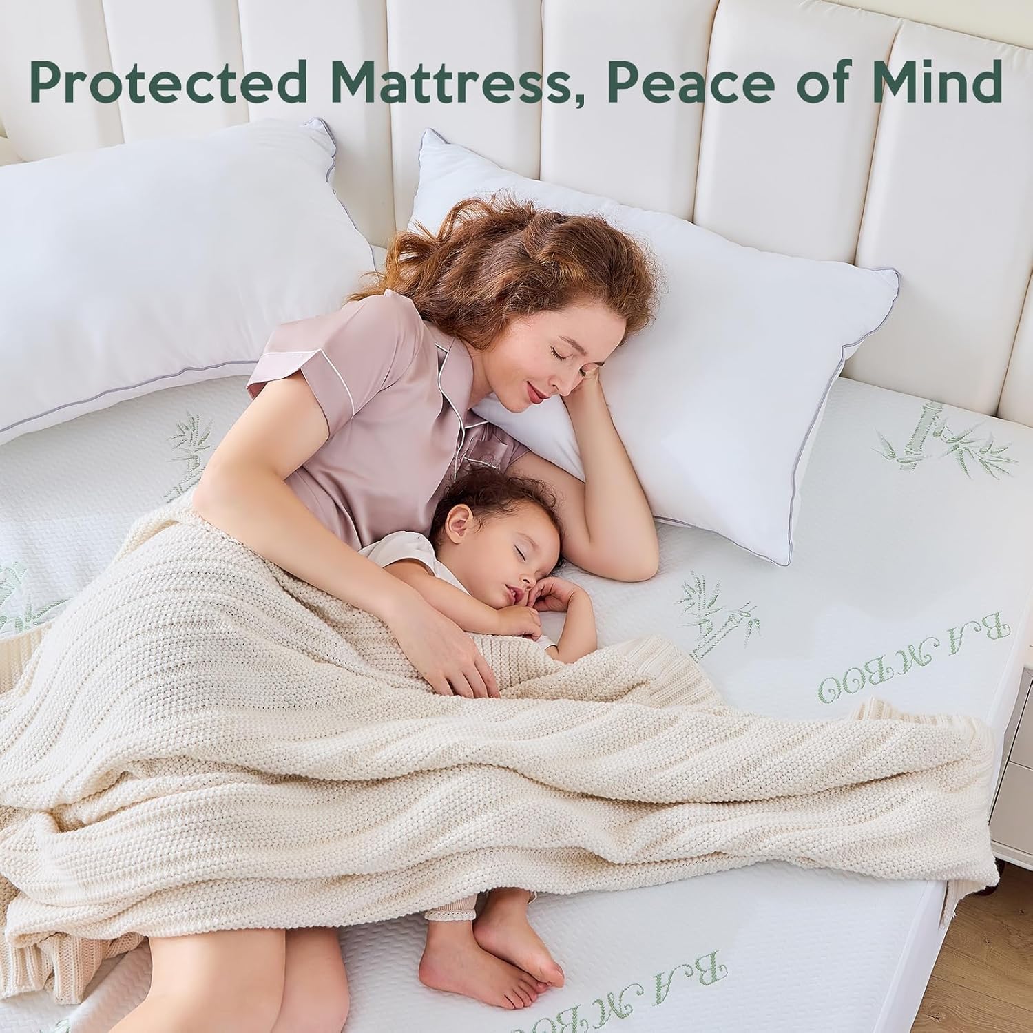 MUXHOMO Premium Waterproof Queen Mattress Protector - Breathable Cooling Cover with Deep Pocket (8"-21")