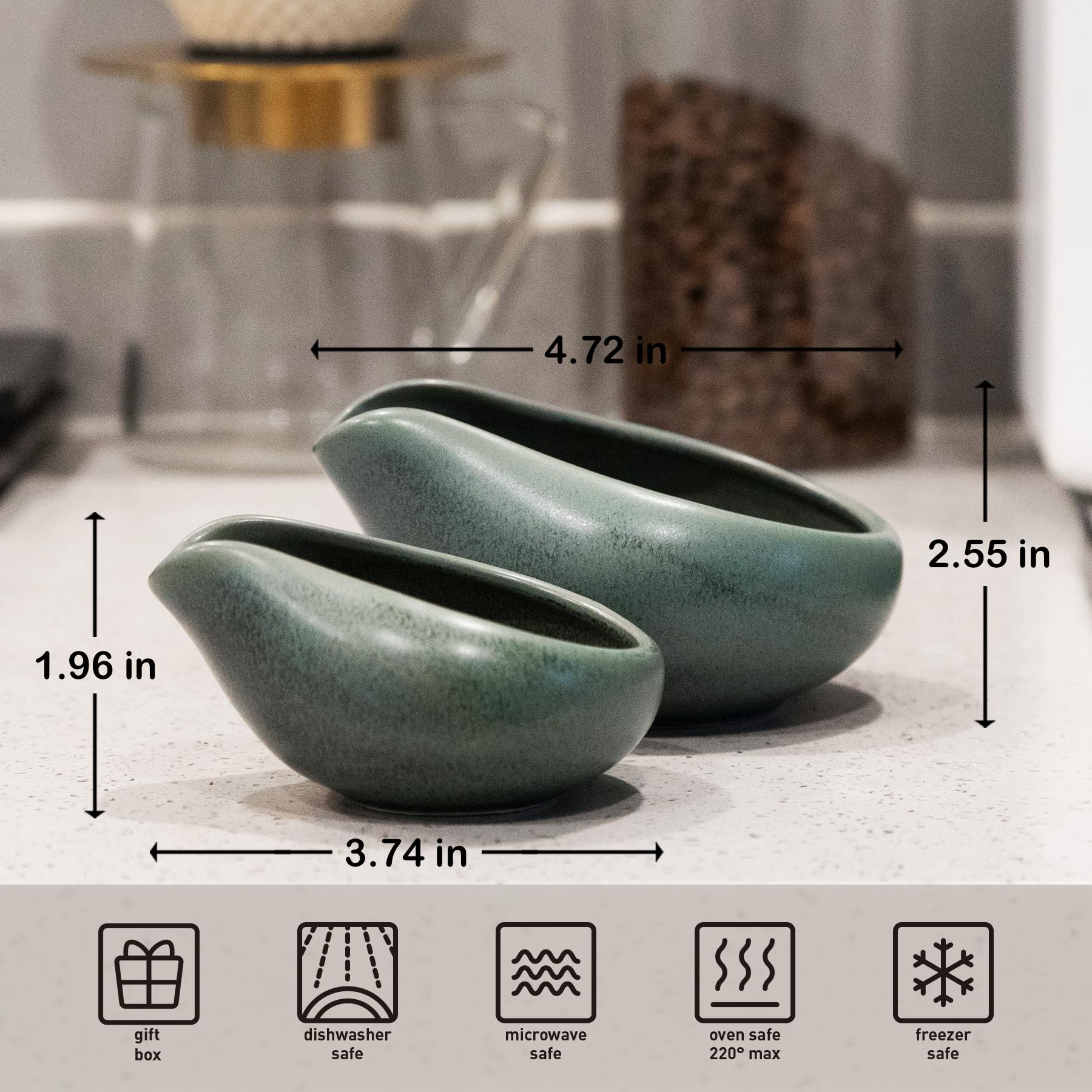 Loveramics 2-Pack Coffee Bean Dosing Cups by James Hoffmann, 30g-60g Capacity (Matte Dark Green)
