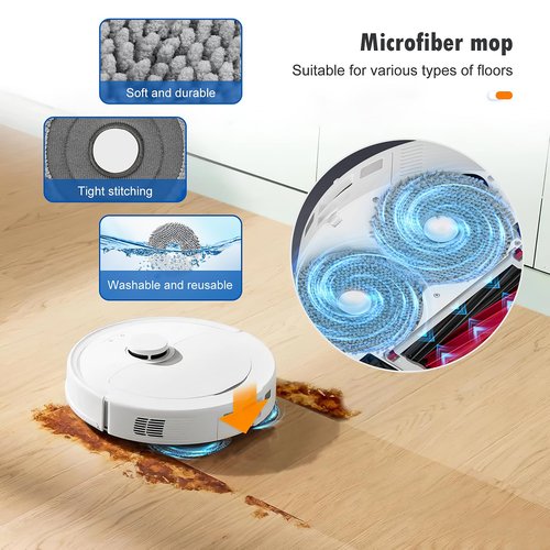 26 Pack Replacement Accessories for Roborock Qrevo Master/Qrevo Slim Robot Vacuum Cleaner, 2 Main Brush 6 Side Brushes 4 HEPA Filters 6 Mop Pads 6 Dust Bags 1 Cleaning Brush 1 Screwdriver