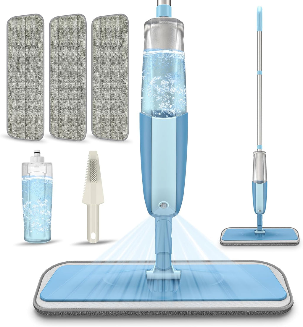 MEXERRIS Floor Mop - Spray Wet Mop for Hardwood Cleaning with 3 Washable Pads | Versatile for Wood, Laminate & Tile