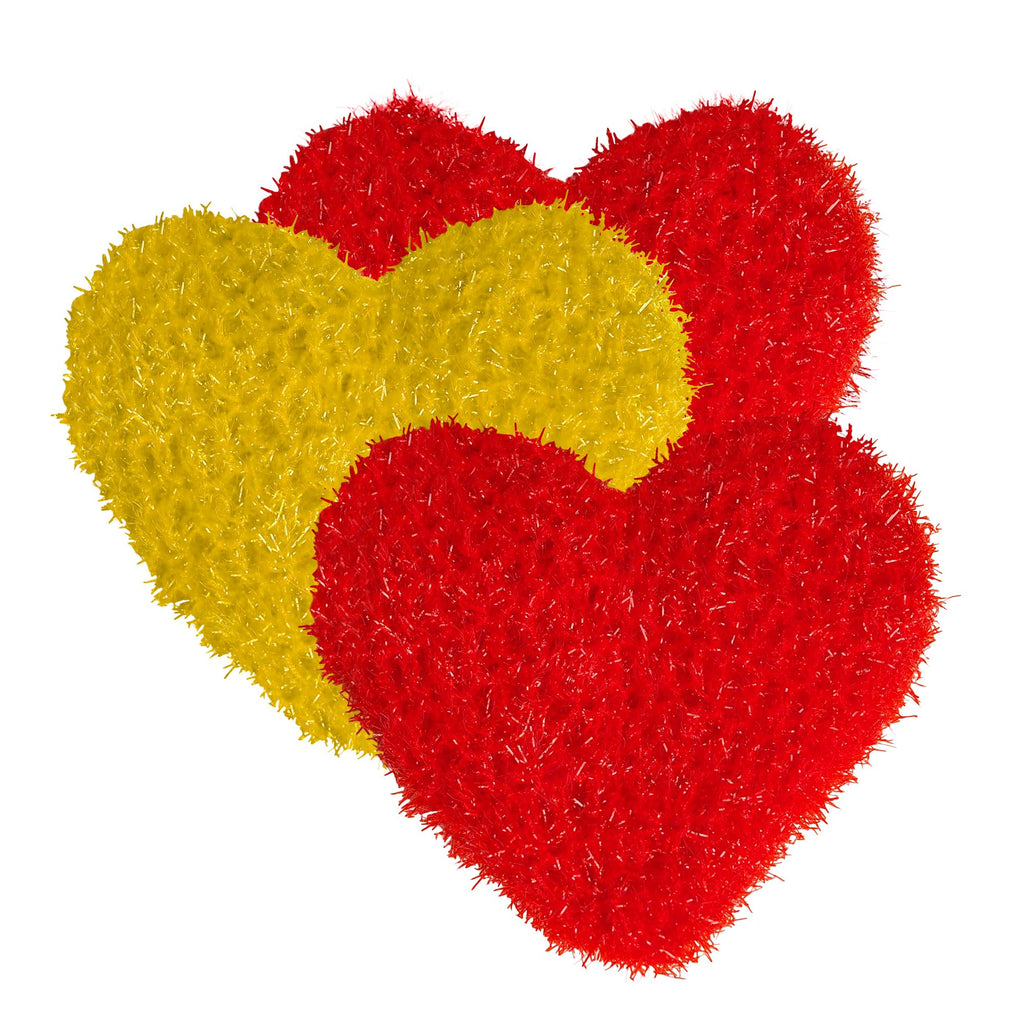 Dish Scrubber–Long Lasting, Non-Scratch, Odorless & Reusable Cookware Scrubber for Kitchen, Bathroom, and Floor–Big & Durable Alternative to Rags & Sponges, Heart Shape (3PK)