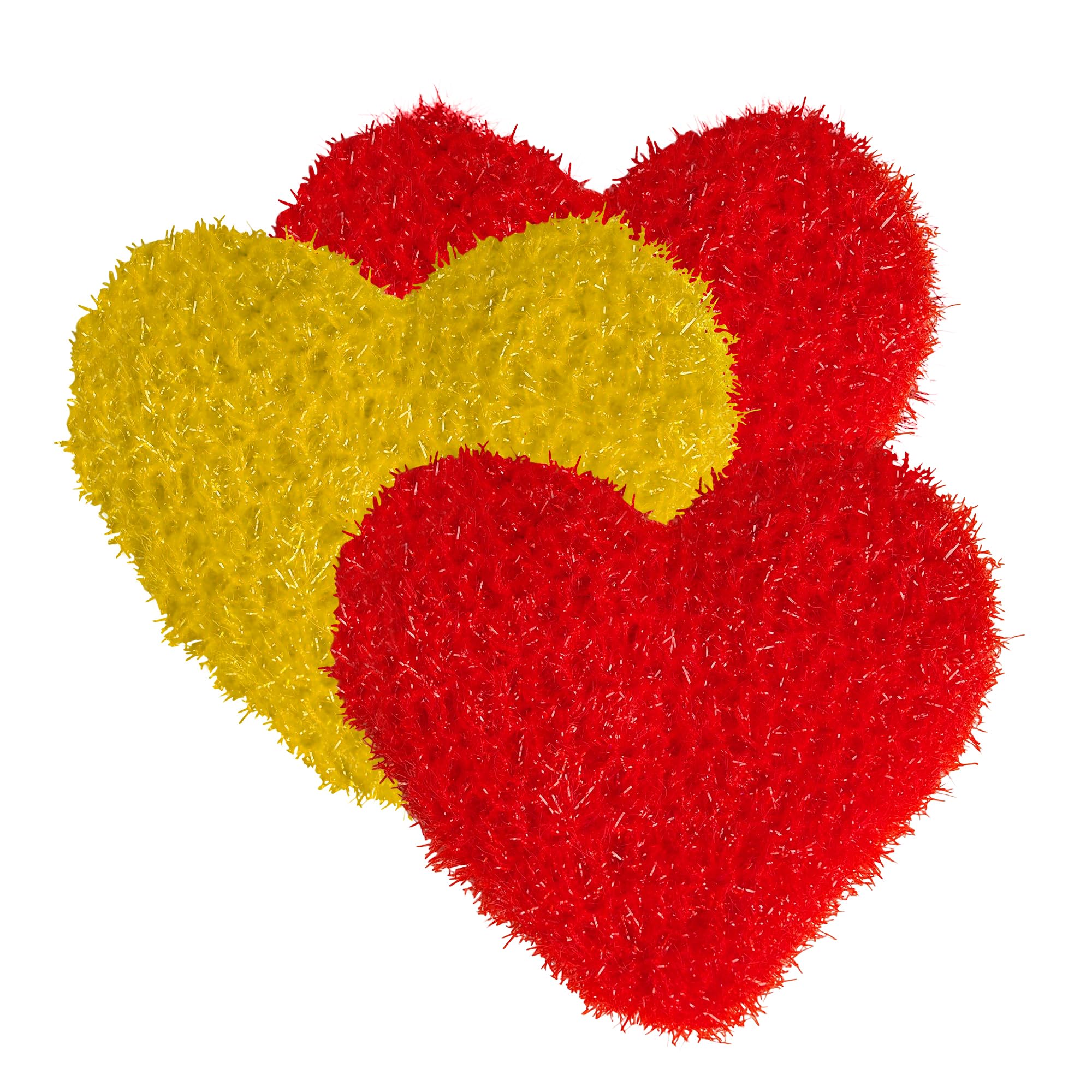 Dish Scrubber–Long Lasting, Non-Scratch, Odorless & Reusable Cookware Scrubber for Kitchen, Bathroom, and Floor–Big & Durable Alternative to Rags & Sponges, Heart Shape (3PK)
