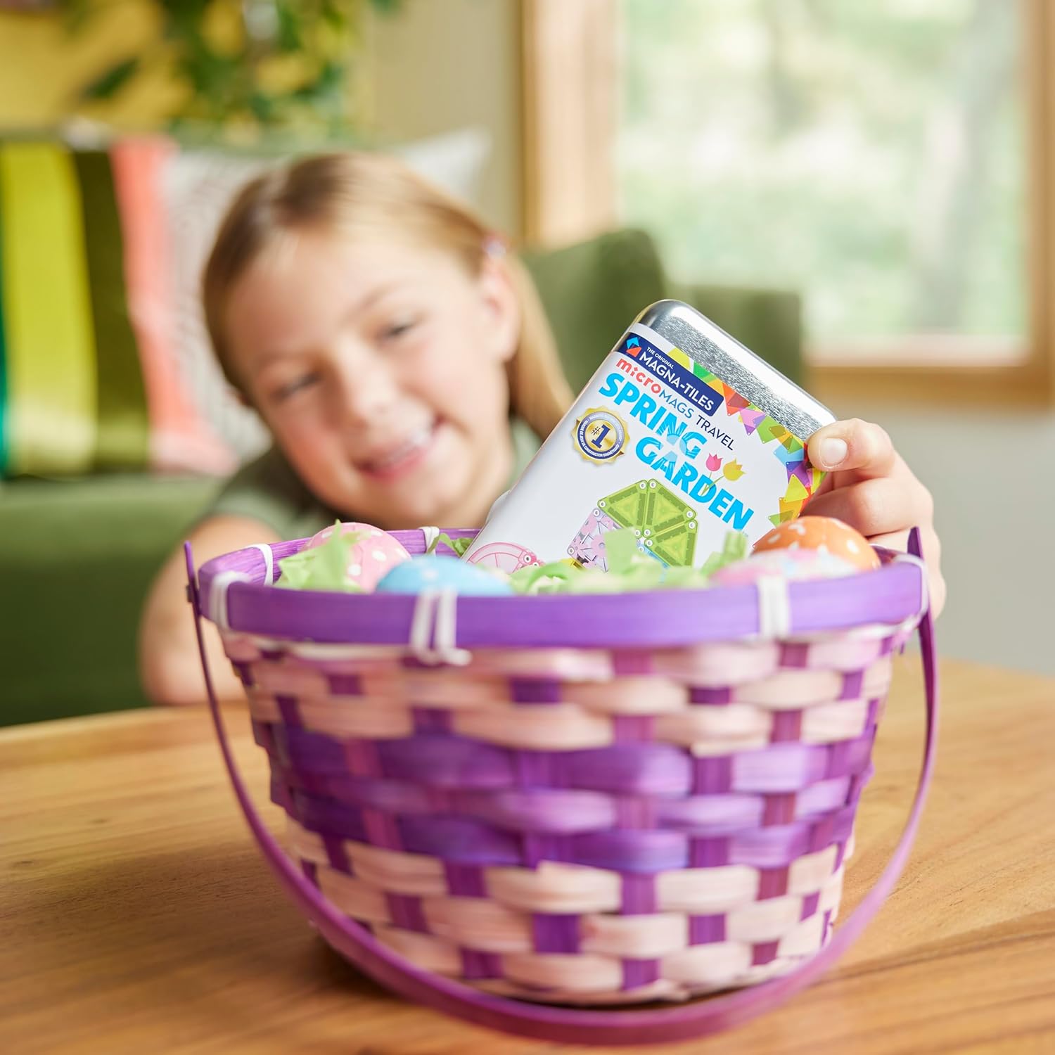 Magna-Tiles MicroMAGS 24-Piece Spring Garden Travel Set - Original Magnetic Building Blocks