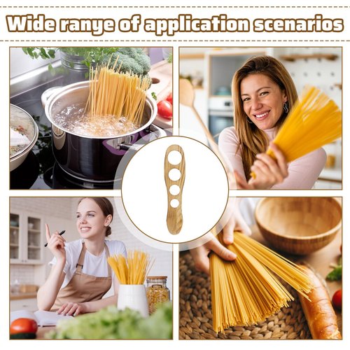 Mabor Spaghetti Pasta Measurer Tool, Wood Pasta Measuring Tool with 4 Serving Portion Control Gadgets Kitchen Accessories 4 Holes Quick Portion Tools for Kitchen Cooking