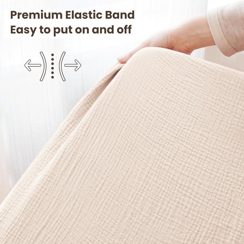 Konssy Muslin Crib Sheets - Soft Cotton Baby Sheets for Standard Crib Mattress | 2 Pack, 52"x28" (Fog Green, Cream)