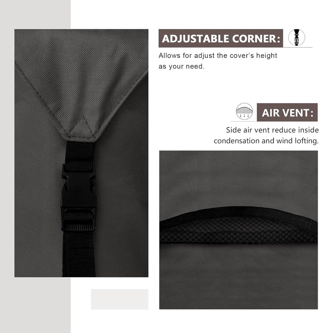 ULTCOVER Heavy Duty Square Patio Table and Chair Cover - Waterproof 86 Inch, Black Canvas
