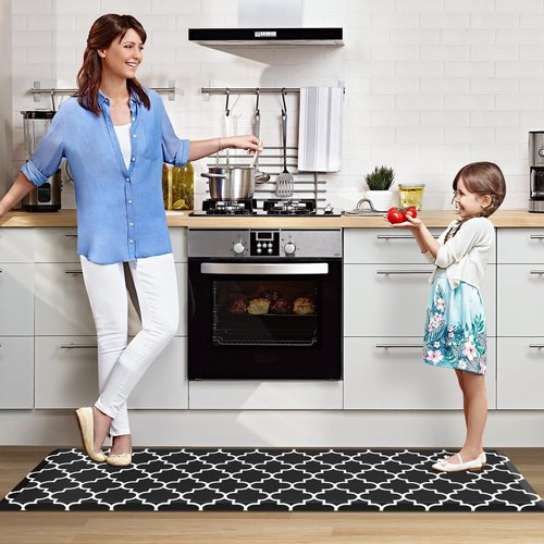 WISELIFE Anti Fatigue Floor Mat - 4/5 Inch Thick Kitchen Mat Non Slip Waterproof Heavy Duty Ergonomic Comfort Mat Durable for Home, Office, Sink, Laundry,(22" x 72", Black)