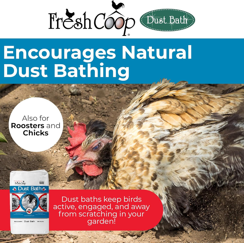 Progressive Planet Fresh Coop Dust Bath - 20lbs Food-Grade Diatomaceous Earth & Calcium Clay for Healthy Feathers