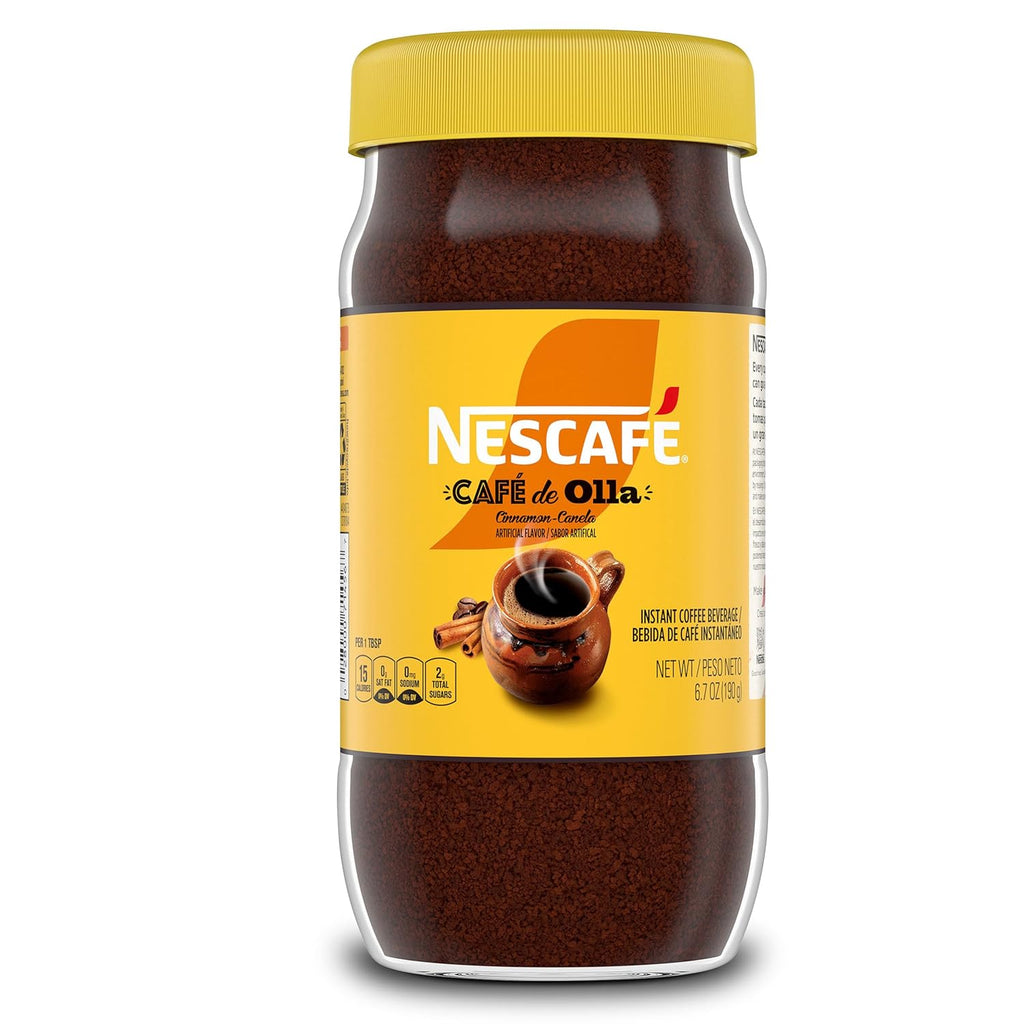 NESCAFÉ Café de Olla Instant Coffee - Cinnamon Flavor, 6.7 Oz Jar for Authentic Taste