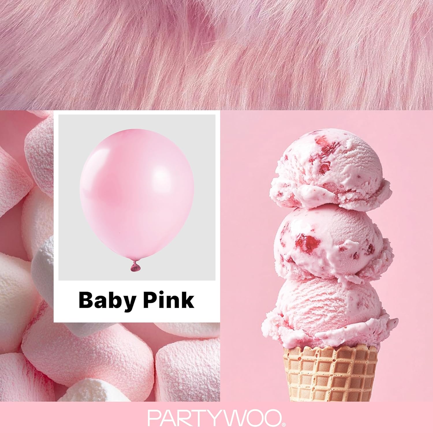 PartyWoo Baby Pink Balloons - 127-Piece Arch Kit with Various Sizes for Baby Shower & Birthday Decor
