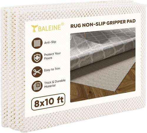 BALEINE Non-Slip Rug Pad - Extra Thick Gripper for Hardwood Floors | 8'x10' Carpet Mat