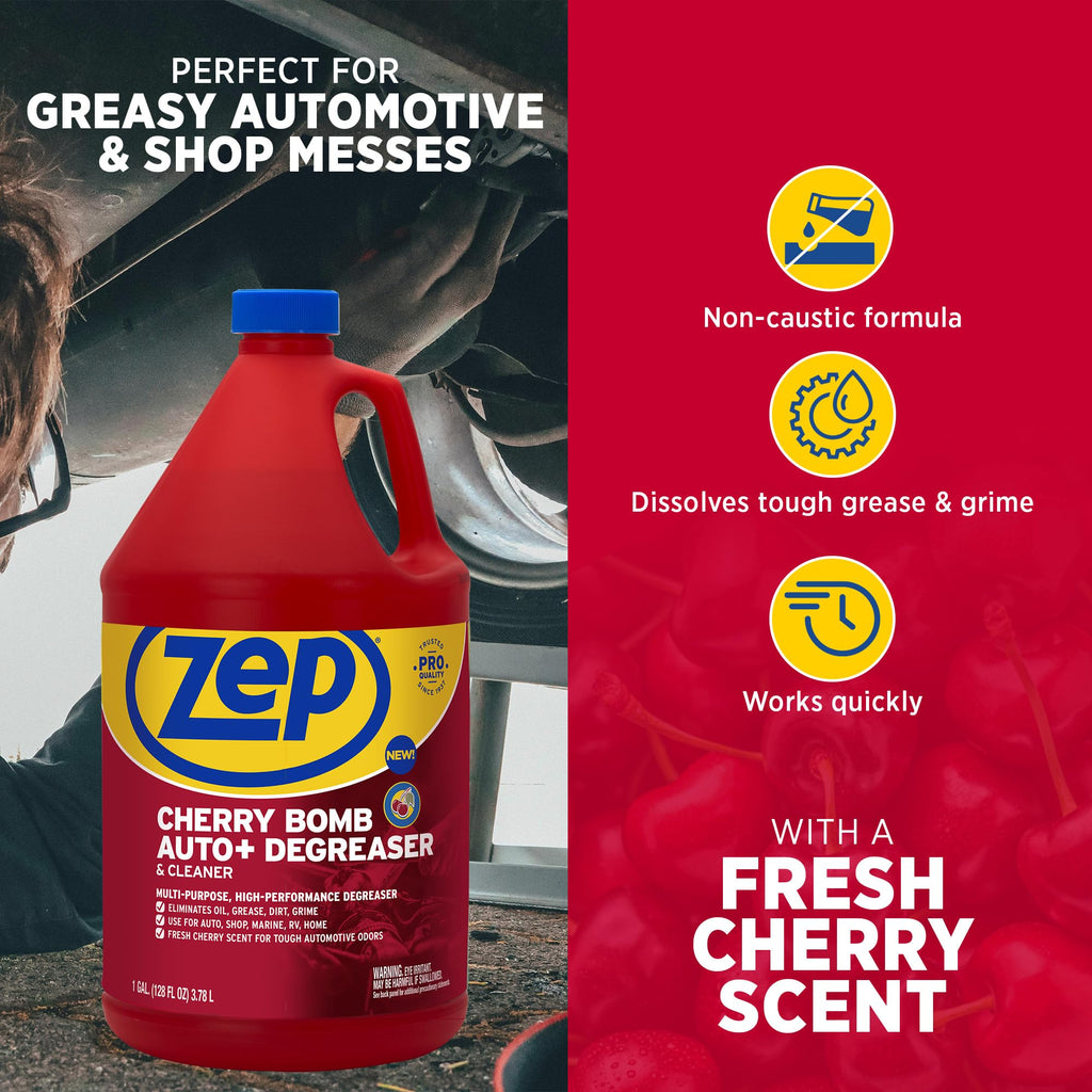 Zep Cherry Bomb Auto+ Degreaser & Cleaner - For Auto, Marine, RV, & Home - 1 Gallon