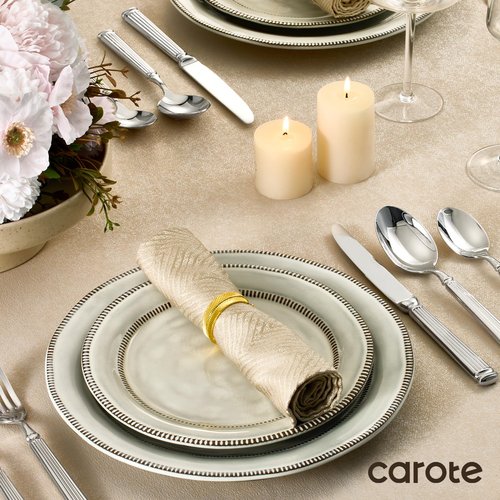 CAROTE 20 Pieces Silverware Set, Premium 18/10 Stainless Steel Flatware Set, Luxury Cutlery Set for 4, Dishwasher Safe for Home and Kitchen with Relief Patterns Handle, Party, Wedding, Silver