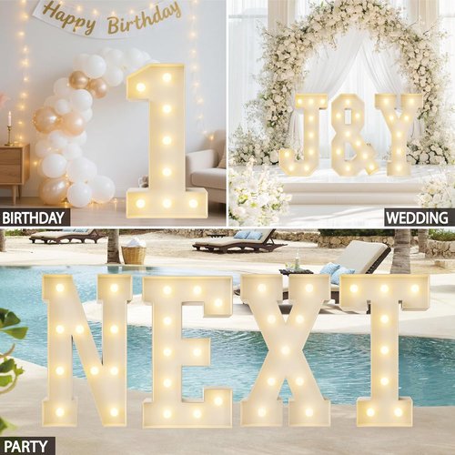 HXWEIYE Large Light-Up Marquee Number | 3FT LED Decoration for Baby Showers, Birthdays & Graduations - Warm White