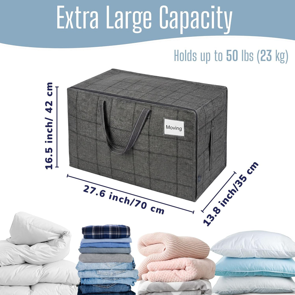 VENO Extra Large Heavy Duty Moving Bags - 8 Pack with Wide Opening & Reinforced Handles | Reusable Storage Totes for Clothes & College Dorm Essentials