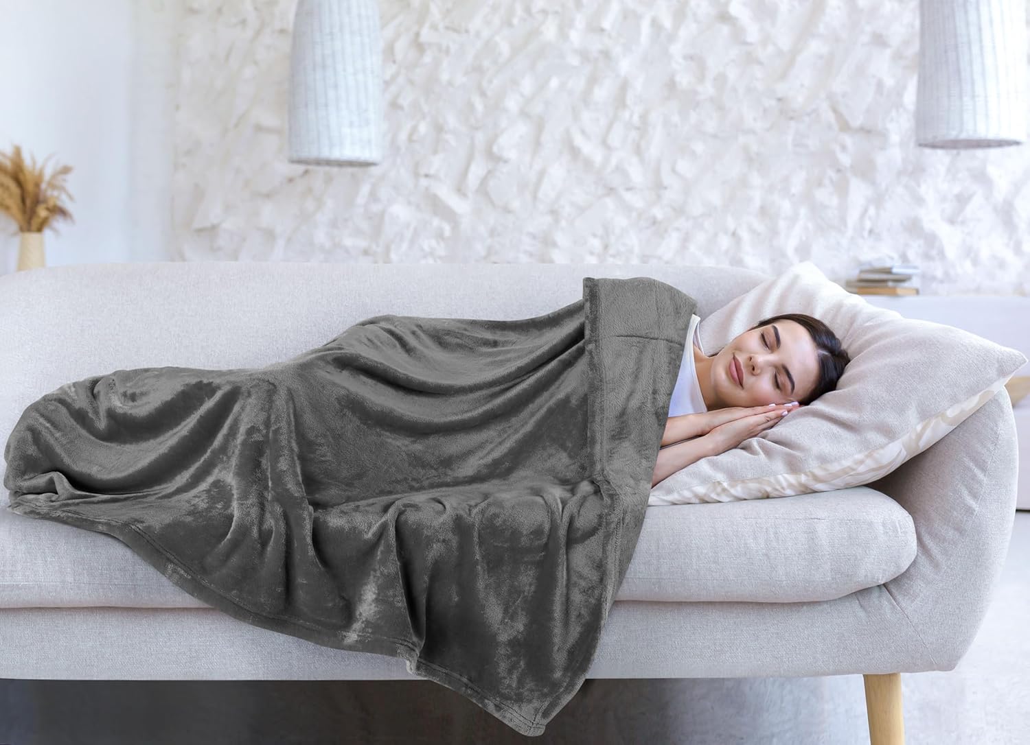 Utopia Bedding Grey Fleece Blanket - Luxury Soft King Size 90x102 Inch | Bulk Pack of 9